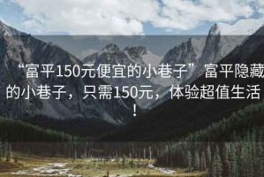 “富平150元便宜的小巷子”富平隐藏的小巷子，只需150元，体验超值生活！