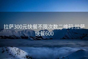 拉萨300元快餐不限次数二维码:拉萨快餐600