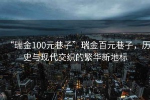 “瑞金100元巷子”瑞金百元巷子，历史与现代交织的繁华新地标