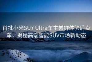 首批小米SU7 Ultra车主尝鲜体验后卖车，揭秘高端智能SUV市场新动态