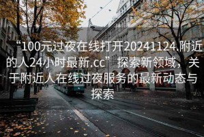 “100元过夜在线打开20241124.附近的人24小时最新.cc”探索新领域，关于附近人在线过夜服务的最新动态与探索