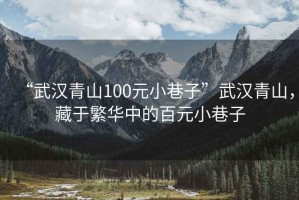 “武汉青山100元小巷子”武汉青山，藏于繁华中的百元小巷子