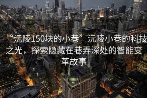 “沅陵150块的小巷”沅陵小巷的科技之光，探索隐藏在巷弄深处的智能变革故事