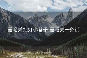 嘉峪关红灯小巷子:嘉峪关一条街