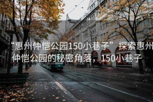 “惠州仲恺公园150小巷子”探索惠州仲恺公园的秘密角落，150小巷子