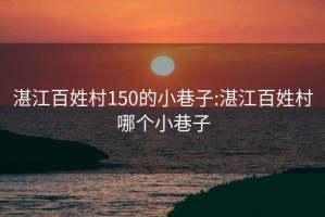 湛江百姓村150的小巷子:湛江百姓村哪个小巷子