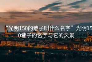 “光明150的巷子叫什么名字”光明150巷子的名字与它的风景