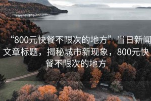 “800元快餐不限次的地方”当日新闻文章标题，揭秘城市新现象，800元快餐不限次的地方