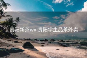 贵阳新茶wx:贵阳学生品茶外卖