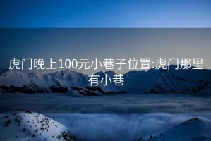 虎门晚上100元小巷子位置:虎门那里有小巷