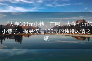 “大寺100元小巷子在哪”大寺附近的小巷子，探寻仅需100元的独特风情之旅