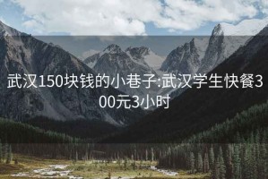 武汉150块钱的小巷子:武汉学生快餐300元3小时