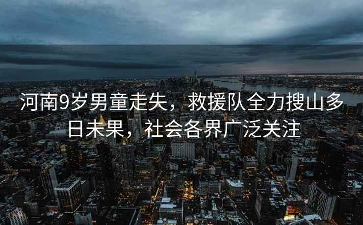 河南9岁男童走失，救援队全力搜山多日未果，社会各界广泛关注