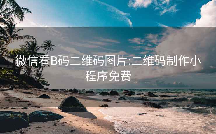 微信看B码二维码图片:二维码制作小程序免费