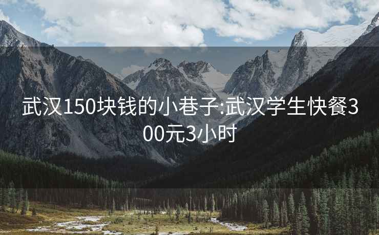 武汉150块钱的小巷子:武汉学生快餐300元3小时