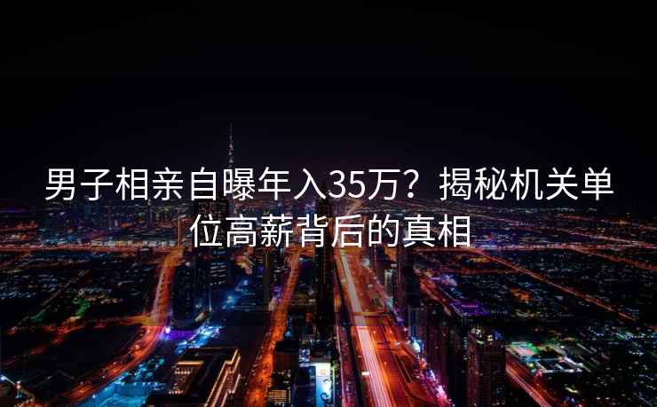 男子相亲自曝年入35万？揭秘机关单位高薪背后的真相