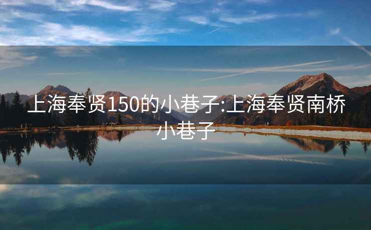 上海奉贤150的小巷子:上海奉贤南桥小巷子