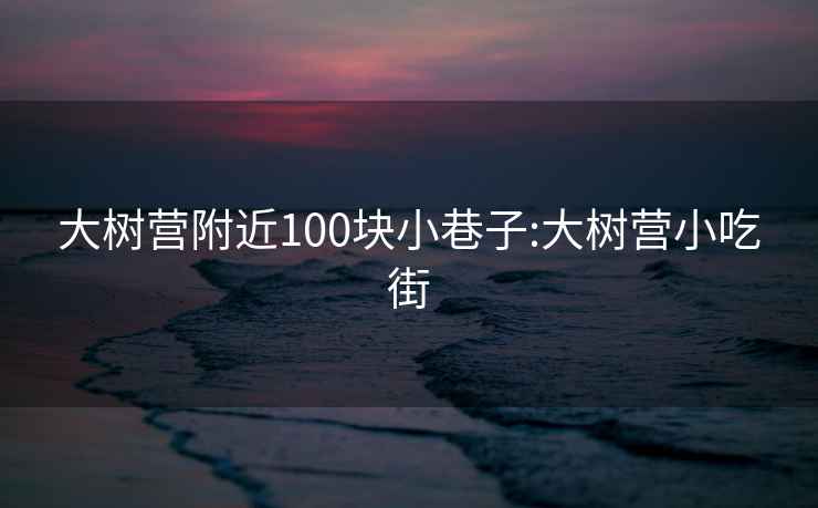 大树营附近100块小巷子:大树营小吃街