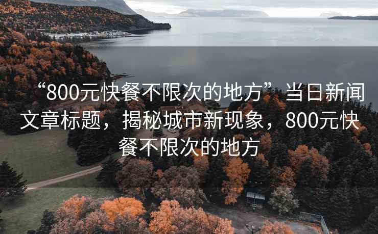 “800元快餐不限次的地方”当日新闻文章标题，揭秘城市新现象，800元快餐不限次的地方