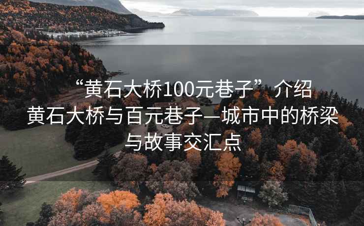 “黄石大桥100元巷子”介绍
黄石大桥与百元巷子—城市中的桥梁与故事交汇点