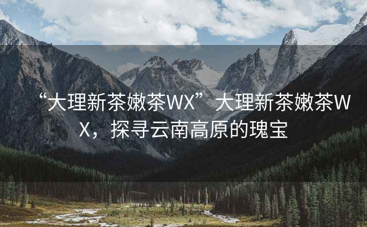 “大理新茶嫩茶WX”大理新茶嫩茶WX，探寻云南高原的瑰宝